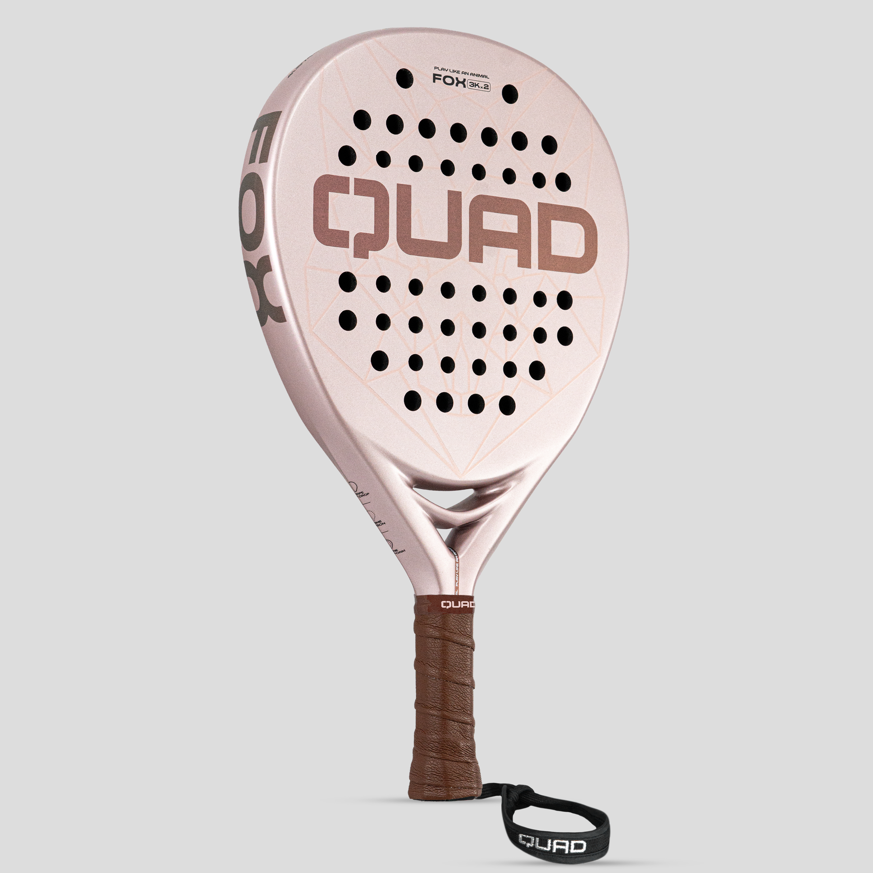 QUAD Fox Padel Racket and QUAD White Leather Padel Racket Bag