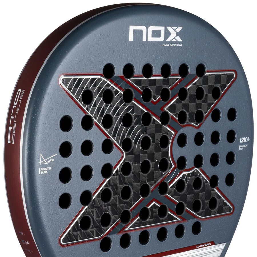 Raquete de Padel NOX AT10 Genius 12K e Saco de Padel NOX AT10 Team Cinzento/Preto